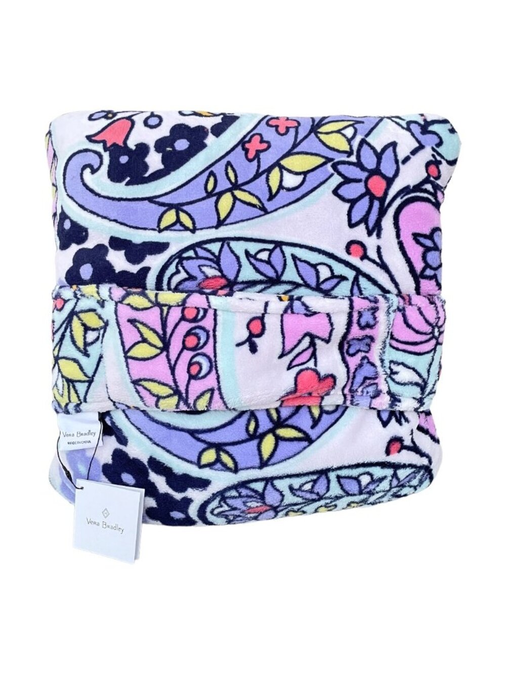 Vera Bradley Maddalena Paisley Soft Plush Fleece Travel Blanket